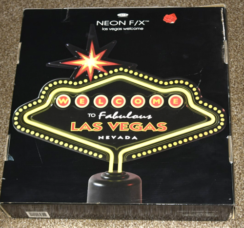 VINTAGE, NEON F/X "Fabulous Las Vegas Welcome Sign", nuovo e sigillato in scatola originale - Foto 3 di 4