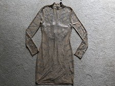 Windsor Womens Bodycon Embellished Beaded Long Sleeve Cocktail Dress Small Studs