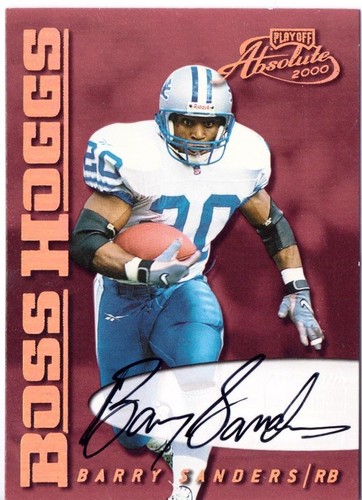 Barry Sanders 2000 Playoff Absolute Boss Hoggs Autograph HOLOFOIL Variant 1/1? - Picture 3 of 3