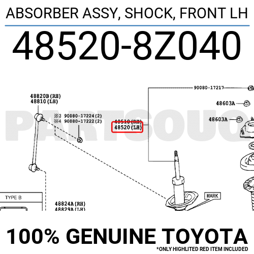 485208z040 正品丰田减震器总成、 Shock 、前 LH 48520-8z040 | eBay