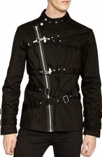TRIPP NYC GOTH GOTHIC PUNK EMO BLACK PSYCHO FIRE HOOK BAND BONDO JACKET BD7582M
