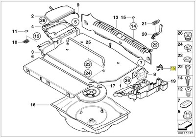 BMW E46 Hazard Warning Triangle Bracket Mount 8265682 51478265682 