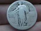 Dateless Silver Standing Liberty Quarter, Type 1 Variety Minted in 1916 and 1917