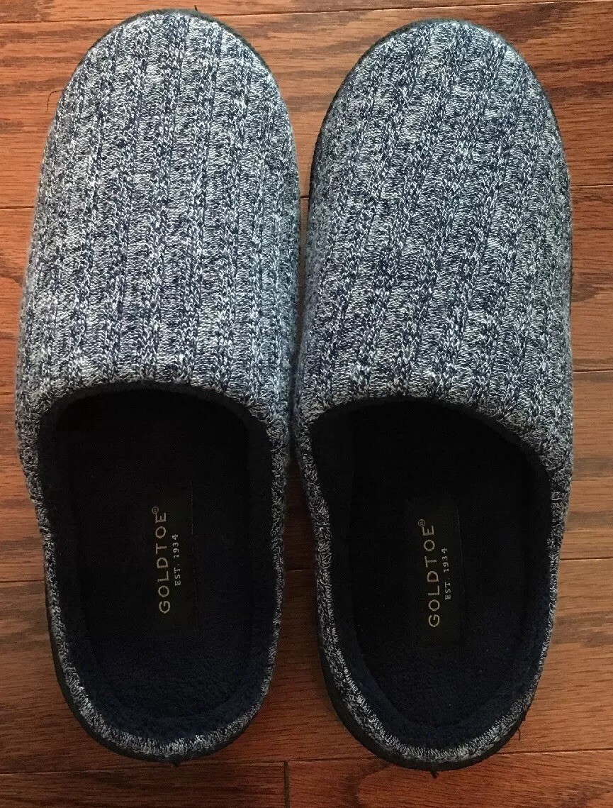 PANTOFOLA D’ORO Gold Men’s Memory Foam Slippers Small(7 8) Indoor Outdoor Traction New in Box