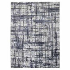 10'x13'9" Black Modern Erased Lines Design Wool and Silk Hand Loomed Rug R64595