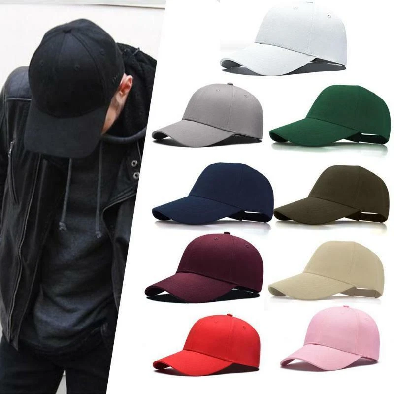 Plain Baseball Caps Adjustable Solid Blank Hat Polo Style Curved Visor Army Cap - Image 2 of 4