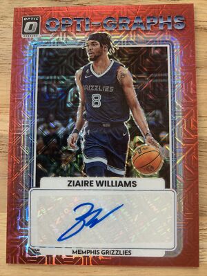 2022-23 panini donruss optic choice basketball ZIAIRE WILLIAMS red AUTO Grizz