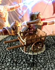 Empty Cart 2 Wheel miniature Dungeons & Dragons D&D painted terrain wagon town