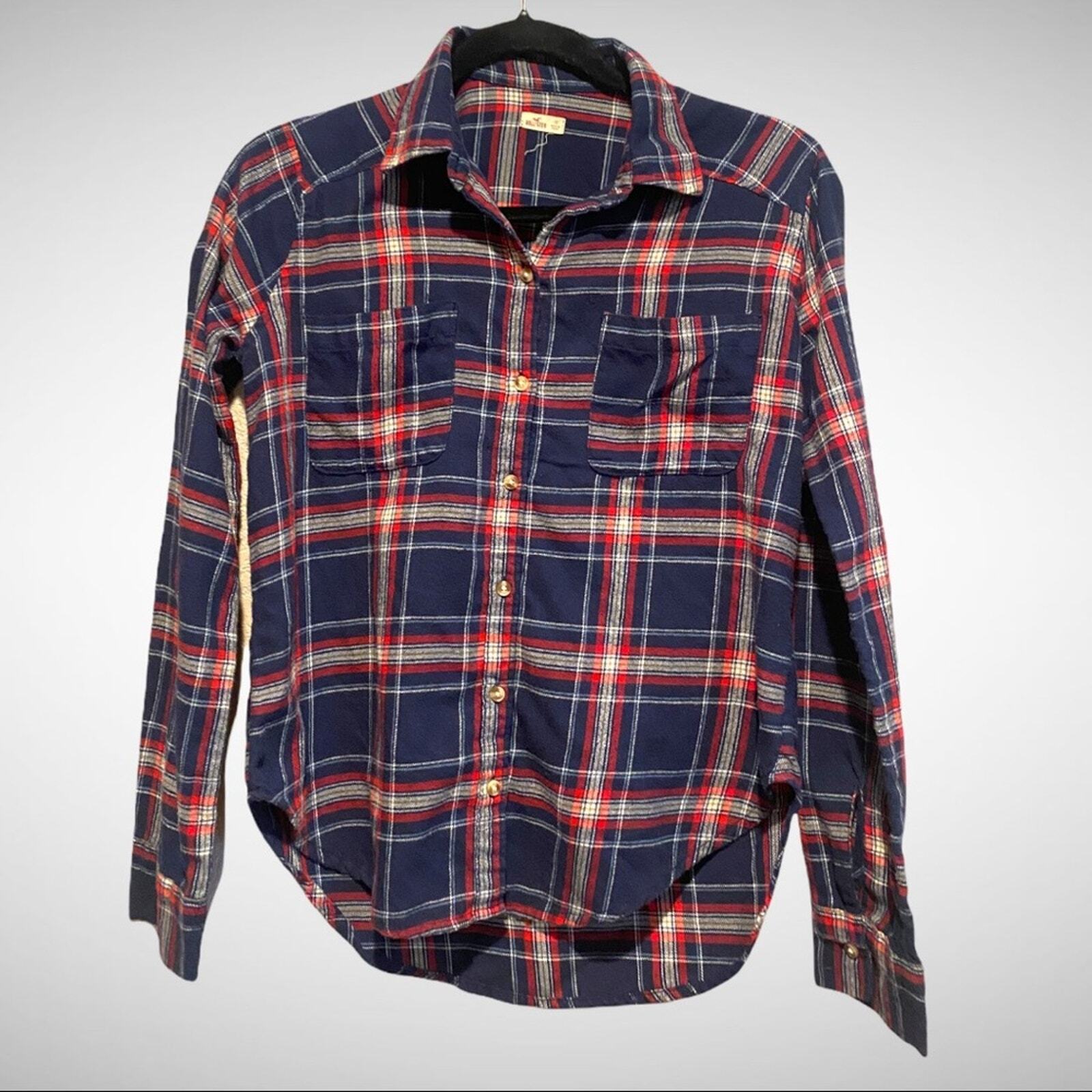 Hollister Button Down Plaid Flannel sz XS