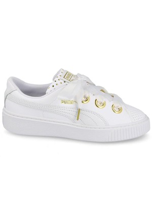 puma platform kiss white
