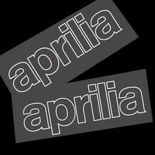Aprilia white outline text
