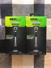 #(Lot of 2) Gillette Labs with Exfoliating Bar 2 Razors 2 Cartridges New