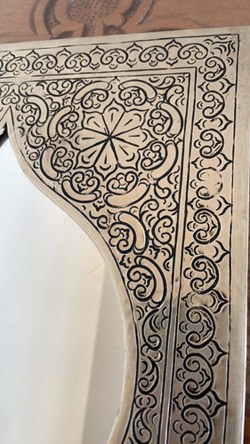 Amazigh tradizionale bellissimo specchio ottone marocchino fatto a mano decorazione parete bella gif - Foto 15 di 17