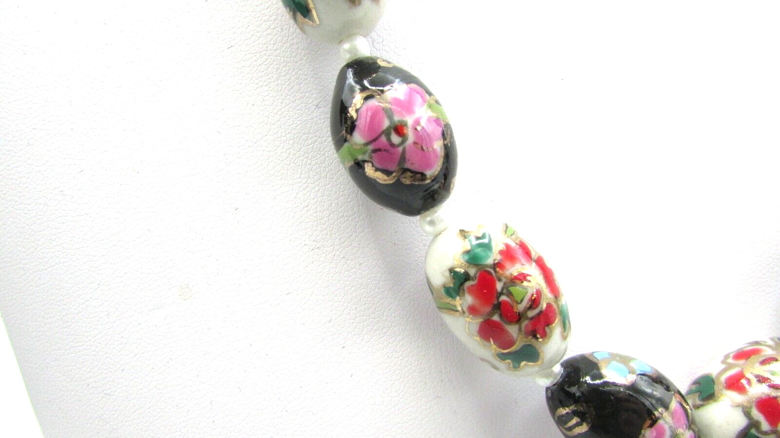 JTV WW WORLD WIDE IMPORTS HAND PAINTED BEADS 24" NECKLACE STERLING 925 NWOT JB9