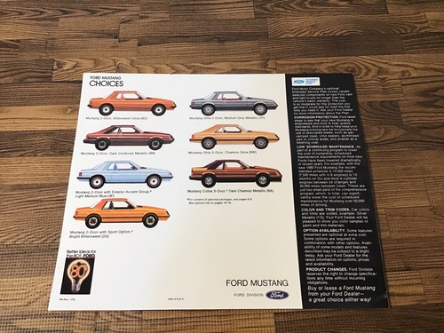 1980 Ford Mustang and Cobra 20-page Original Car Sales Brochure Catalog - Bild 2 von 4