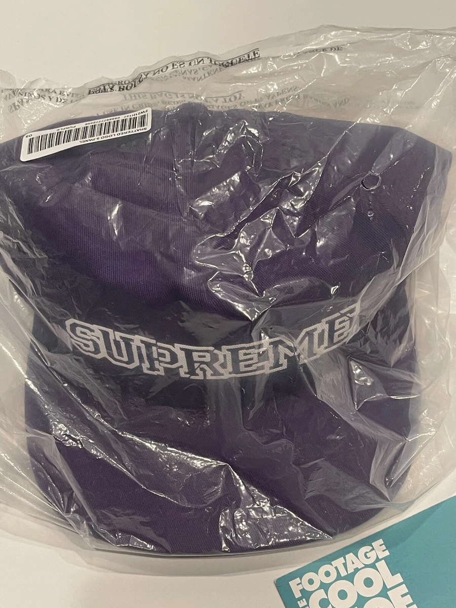 2021 FW21 SUPREME SHATTERED LOGO 5-PANEL HAT CAP PURPLE WHITE BOX SNAPBACK NEW