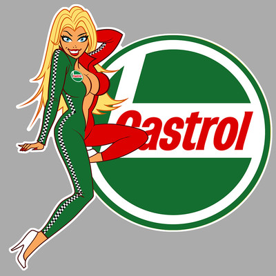 CASTROL right pin up right vinyl sticker laminated