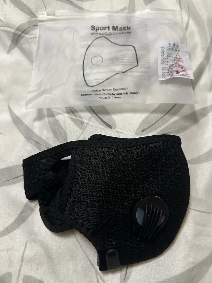Reusable Washable Anti Pollution Face Mask PM2.5 One/Two Air Vent With Filter UK - Image 3 of 4