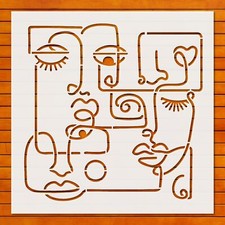Reusable Plastic Face Pattern Stencil Template Reusable - Wall Art, DIY Crafts,S