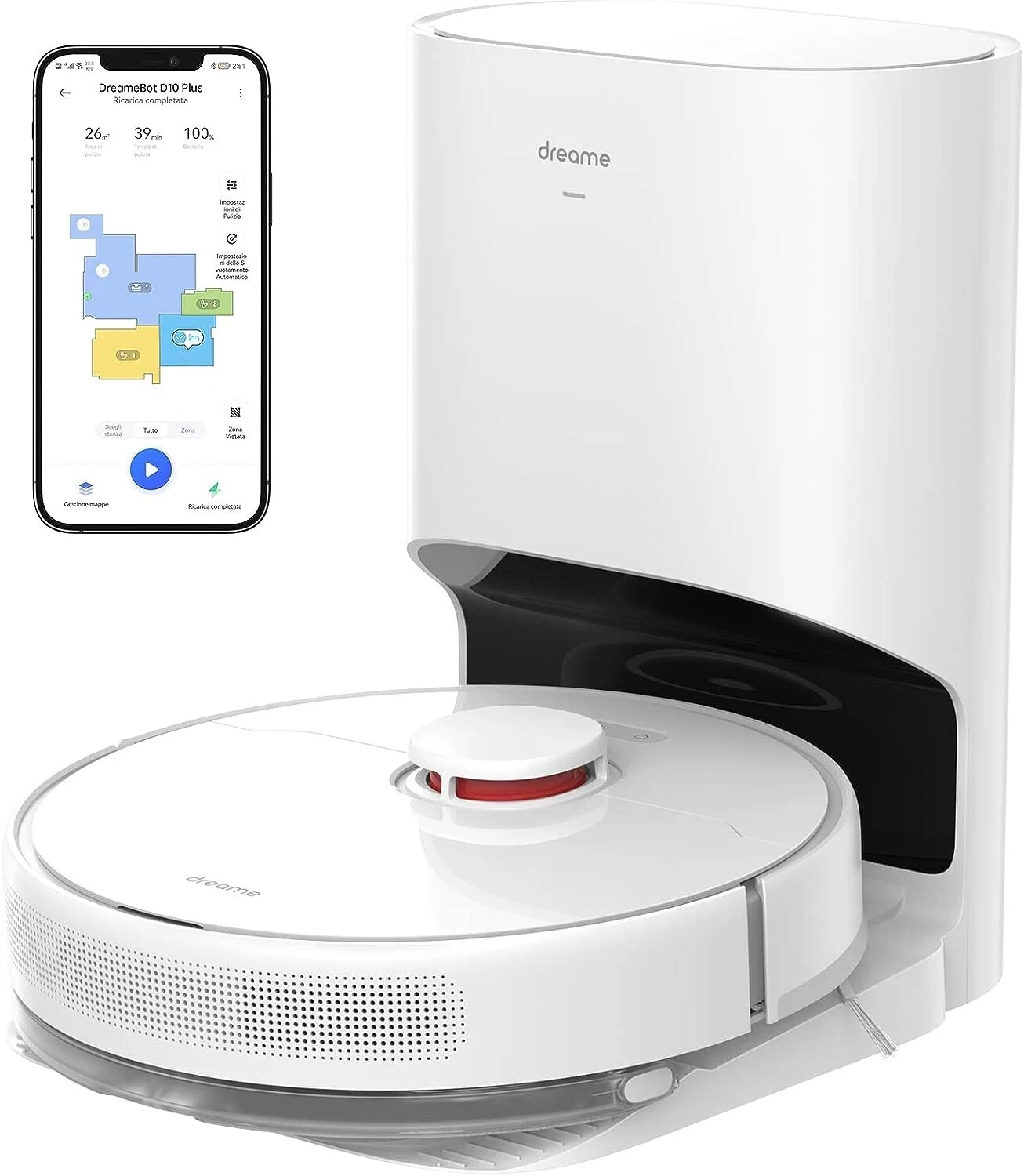 Dreame D10 Plus Robot Vacuum Cleaner Floor Washer Automatic Dust Emptying