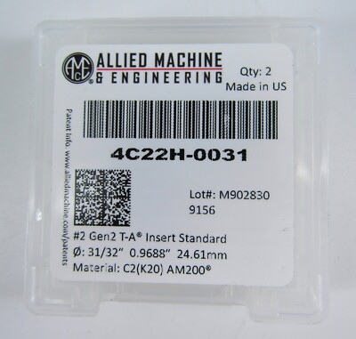 Allied Machine Spatenbohreinsatz - 4C22H-0031 Super Cobalt - 31/32'' - 24,61 mm