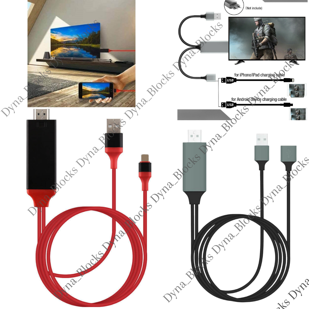 1080P HDMI Mirroring AV Cable for iPhone iPad Android Phone to TV HDTV  Adapter