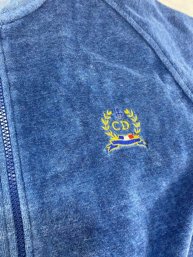 Vintage Christian Dior Jacket Adult M Blue Velour Full Zip Velvet - Picture 5 of 9