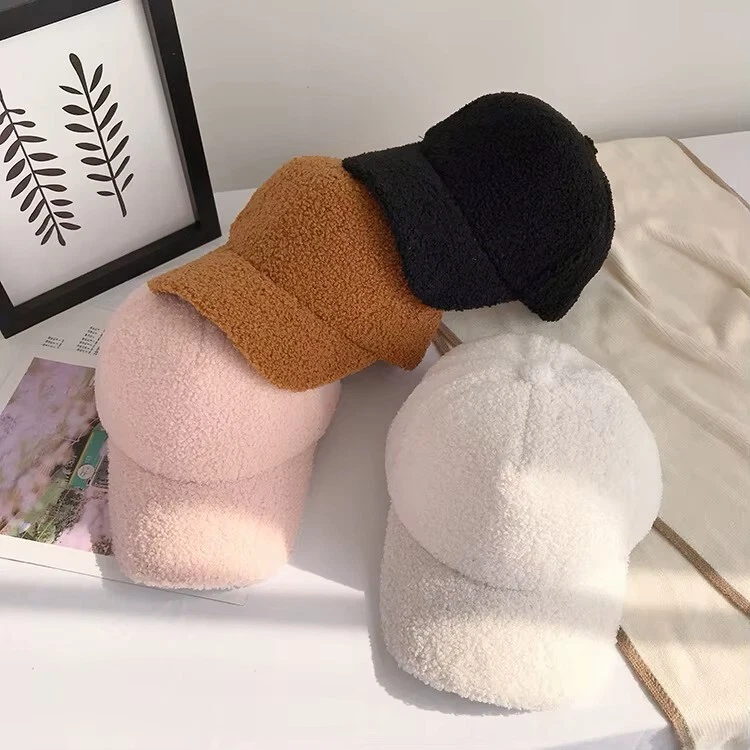 Acogedora gorra de béisbol Sherpa polar invierno cálida suave sombrero ajustable unisex de moda Foto 3 de 4