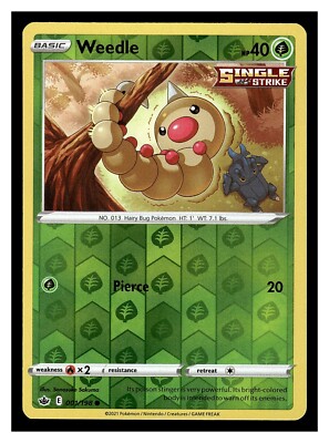 Pokemon Chilling Reign WEEDLE 001/198