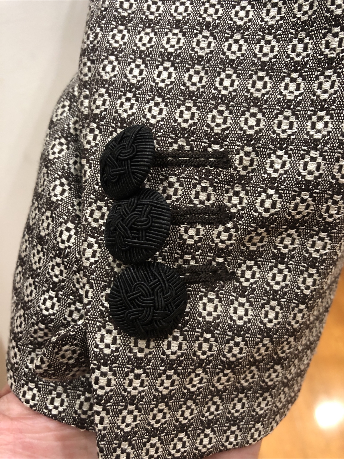 GIACCA BLAZER YVES SAINT LAURENT RIVE GAUCHE LANA SETA BOTTONI TAGLIATI 38