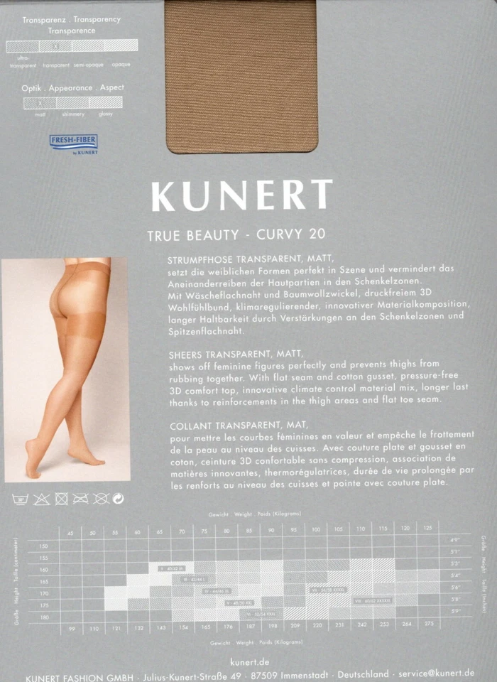 Kunert CURVY 20 DEN Strumpfhose transparent matt Übergröße - Bild 2 von 3
