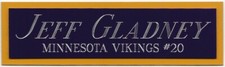 JEFF GLADNEY VIKINGS NAMEPLATE AUTOGRAPHED SIGNED FOOTBALL-HELMET-JERSEY-PHOTO
