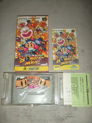 SUPER BOMBERMAN With Box Nintendo Super Family computer SFC SNES 56  39854300400|