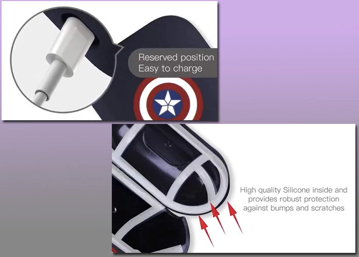 GENUINO OFICIAL MARVEL AVENGERS IRON MAN AIRPOD ESTUCHE RÍGIDO NEGRO ¡ENVÍO RÁPIDO NUEVO! Foto 3 de 3