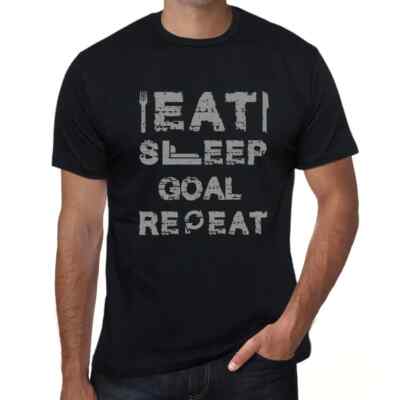 Herren Grafik T-Shirt Essen schlafen Ziel wiederholen   Eat Sleep Goal Repeat