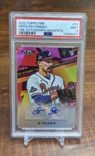 2022 Topps Fire SPENCER STRIDER FIRE AUTOGRAPH -  01/25 ROOKIE (PSA 9)