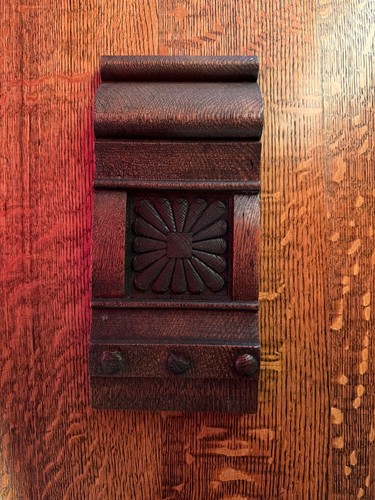 Vintage Victorian style refurbished wood rosette with intricate designing