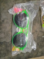 Vtg 80's American Optical Neon Green Frame Pink Orange Tinted Safety Glasses
