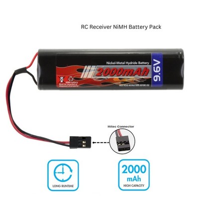 1PC 9.6V 2000mAh Futaba NT8S600B NiMH Receiver Battery Pack for RC Receivers USA