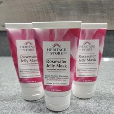 Heritage Store Rosewater Jelly Mask - 3 Bottles NEW