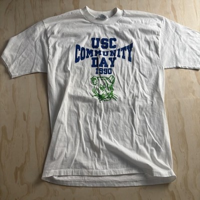 Vintage USC Community Day 1990 Shirt Mens Medium White College Graphic T-Shirt