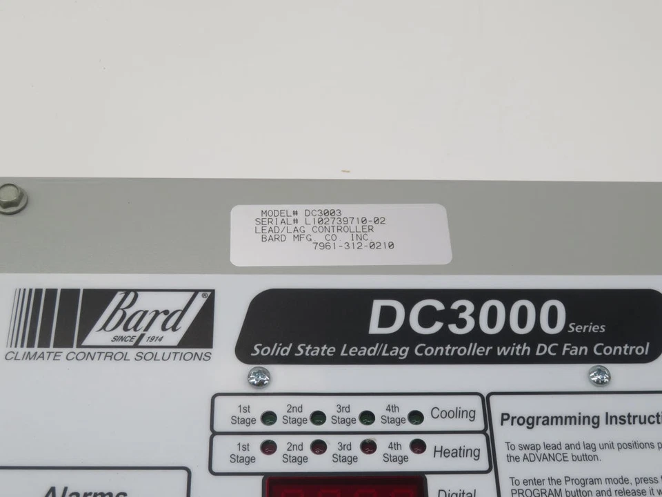 BARD DC3003 LEAD LAG CONTROL T241727 - Image 3 of 3