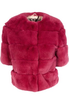 SIMONETTA RAVIZZA ROSA KANINCHENFELL JACKE IT 40 UK 8