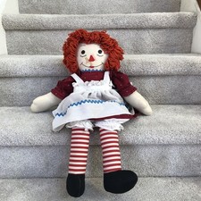 VINTAGE 1976 Raggedy Ann Doll. Clean Dress, Apron, Bloomers 24" RARE FIND READ