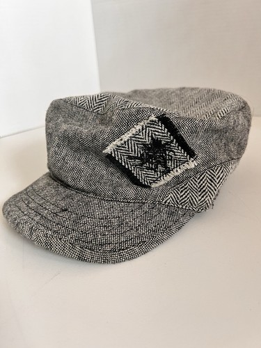 Headers Cadet Style Cap Herringbone Pattern  Black And White