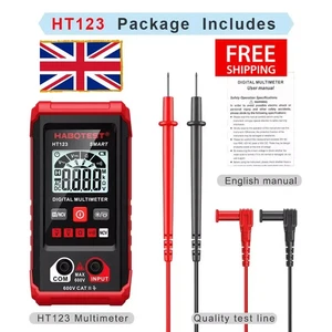 HABOTEST HT123 Multimètre numérique Smart Voltmeter Ohmmeter AC DC Compteur UK Testeur