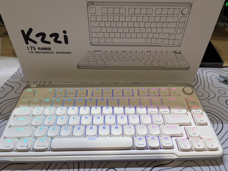 Kzzi I75 Low-Profile Mechanical Keyboard Rgb Wireless Bluetooth Thri-Mode