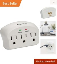 Eaton SK3-0 Multi-Plug Wall Outlet Extender Surge Protector, 3 Outlets, 660 J...