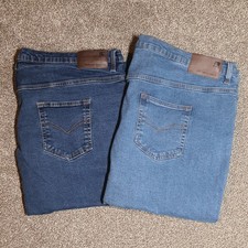 Cotton Traders Mens Denim Jeans Size 46W Bundle Stonewash & Indigo Stretch