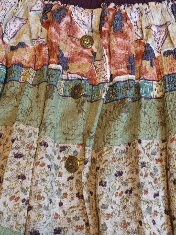 Saia Carole Little Vintage Boêmia com Botões Tamanho 8 - Imagem 3 de 4